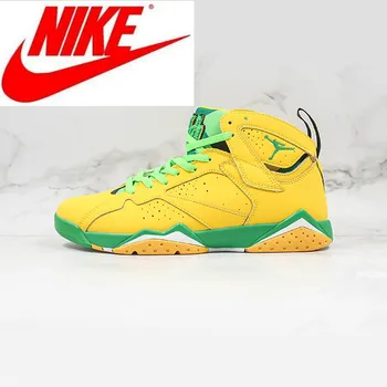 

Nike Air Jordan7 High AJ7 Men's Basketball Shoes Yellow green breathable outdoors Sneakers Size 40-46