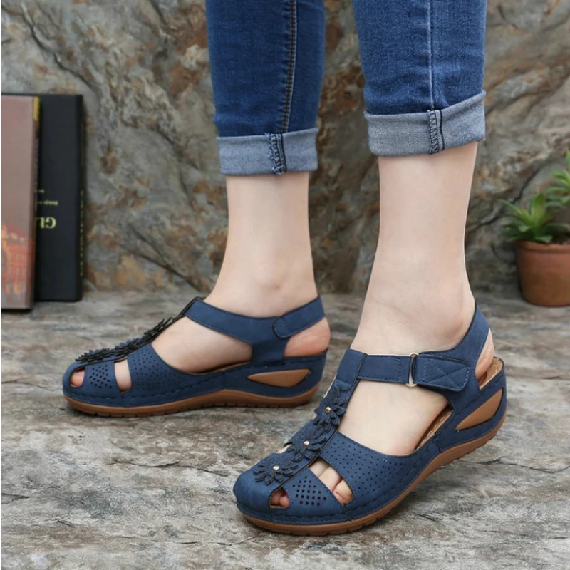 

Summer Plus Size 35-44 Women Sandals Wedges Fashion Gladiator Sandals Retro Casual Non-slip Comfortable Platform Shoes Woman