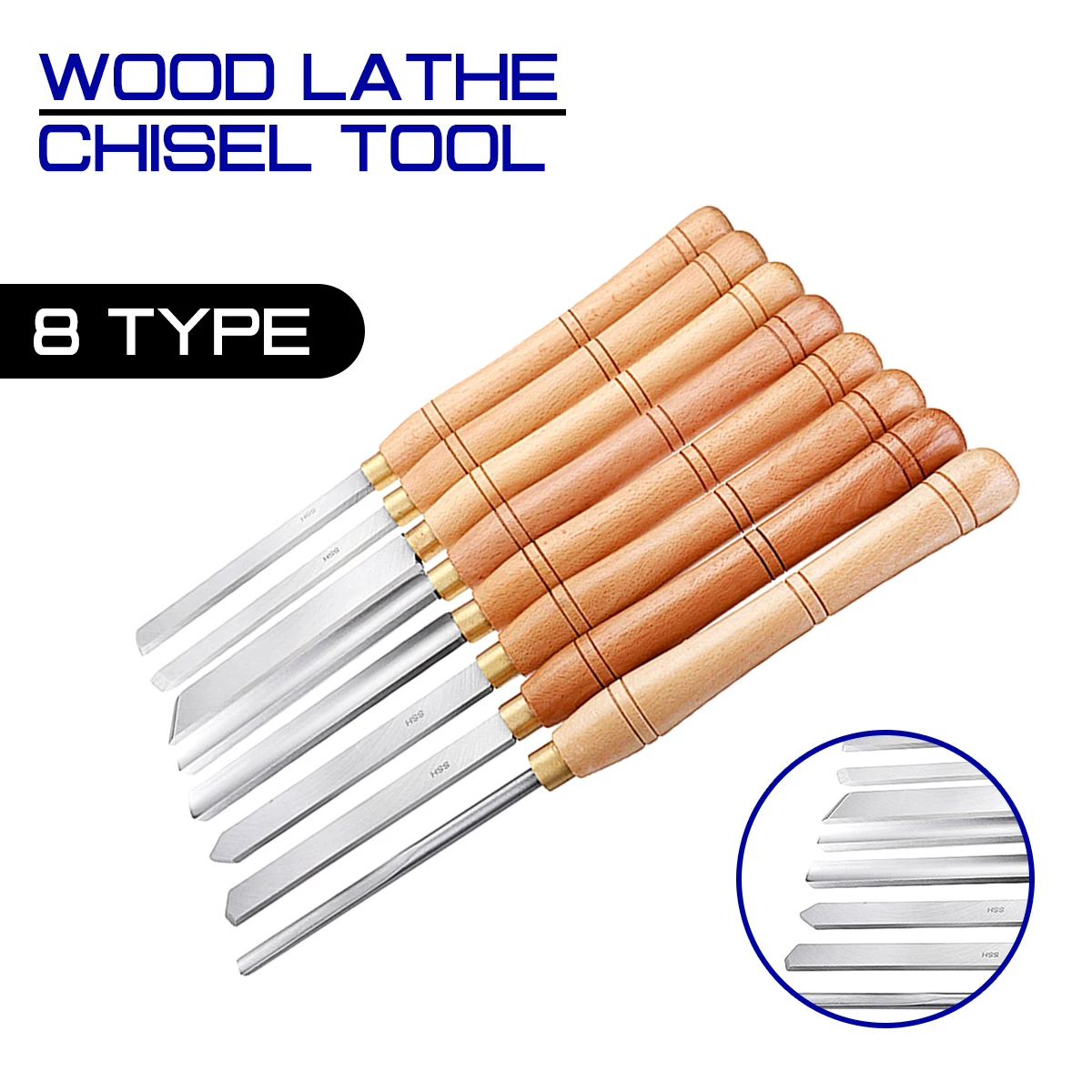 High Speed Steel Lathe Chisel Wood Turning Tool with Wood Handle