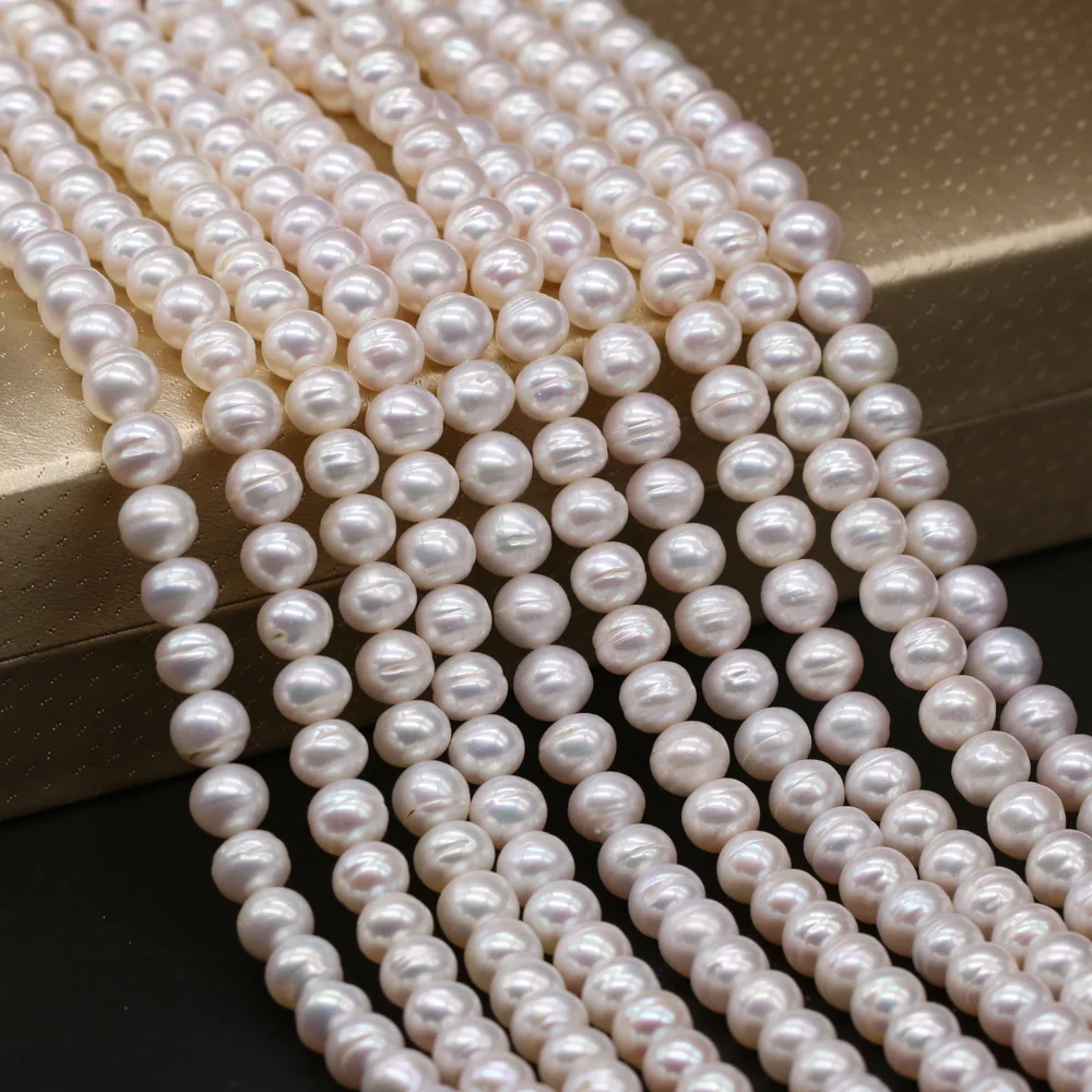 8-9mm AAA 100% Natural Freshwater Pearls Round Beads Real Pearls for DIY Charms Bracelet Necklace Jewelry Making Strand 36cm
