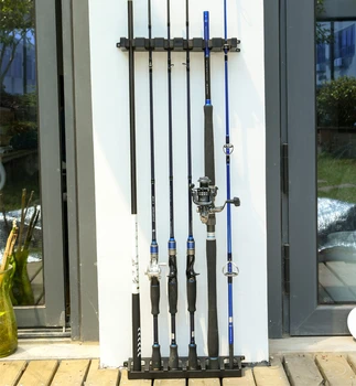 

Fishing Rod Storage Rack Vertical Shelf Six Grooves Wall ABS Display Stand Fixing Frame Collection Structure 2020 New Arrivals