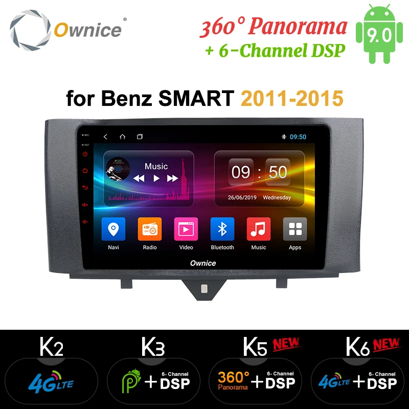 Sale Ownice k3 k5 k6 Octa Core Android 9.0 360 Panorama Car DVD GPS Navi Radio for Benz Smart 2011 2012 2013 2014 2015 DSP 4G SPDIF 0