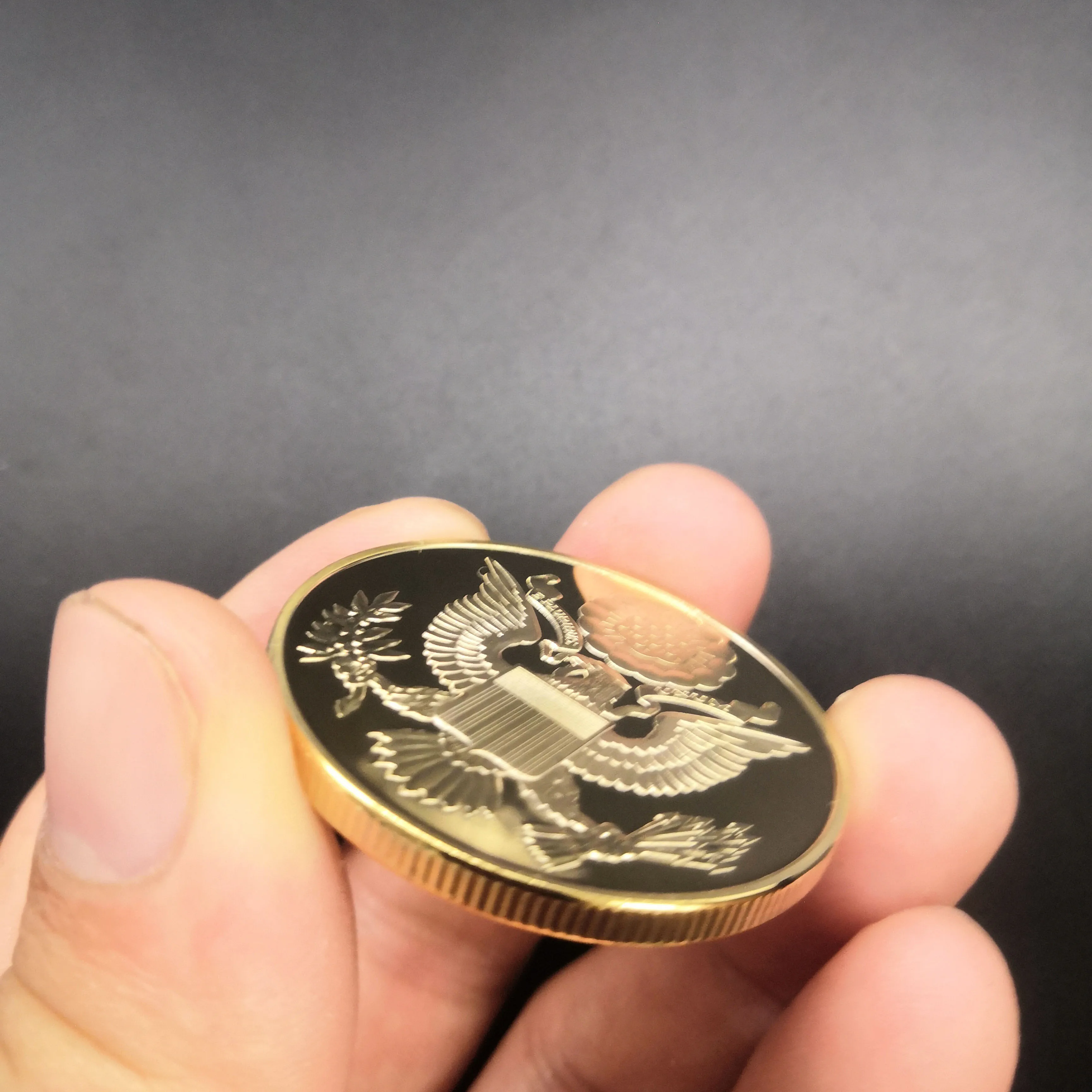Silver Souvenir Coin Annuit Coeptis Egyptian Pyramid God USA Eye Plated Coin