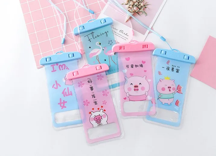 1 шт. Kawaii свинья животное водонепроницаемая сумка чехол с ремешком для наружного плавания или спорта на открытом воздухе канцелярские принадлежности