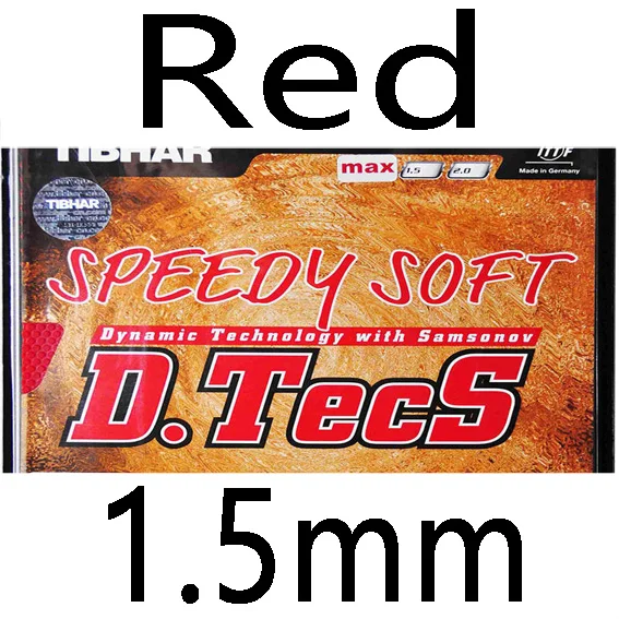 Red TIBHAR короткие пипсы SPEEDY SOFT D. TECS Pips-out Настольный теннис резиновая губка для пинг-понга - Цвет: Red