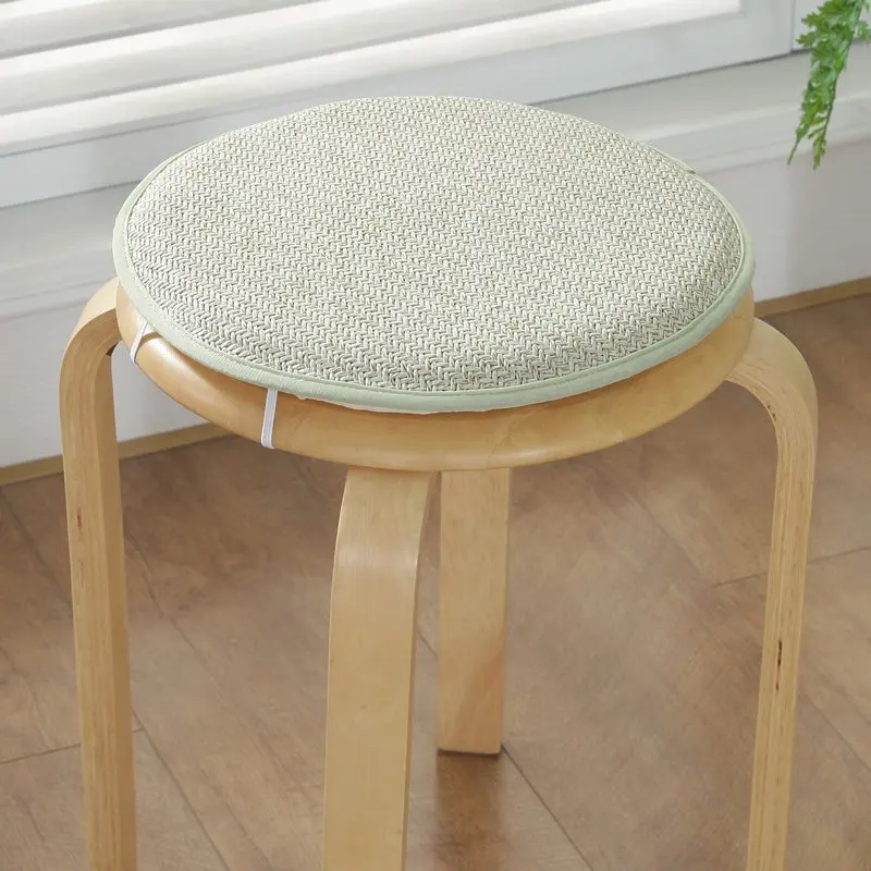 Green-Rattan Табурет Круглая Подушка Нескользящая печать мягкий открытый обеденный стул ротанг коврик и губка домашний декор простые шелковые напольные подушки 1P - Цвет: Green-Rattan