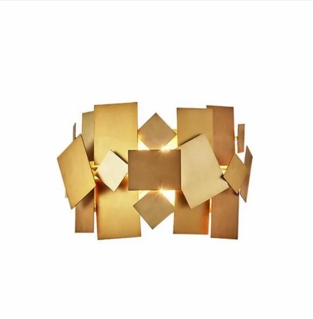 Lustra lampa Скандинавский современный Lustre Luminarie Led E14 подвесной светильник вращающийся стальной подвесной цепь лампы Золотой покер - Цвет корпуса: wall lamp