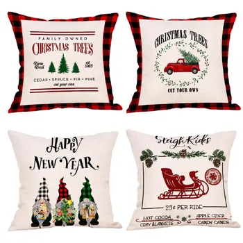 

Christmas Pillow Cartoon Pillow Red Car Letter Sofa Cushion Cover 45x45cm Interior Decoration Christmas Decorations For Home