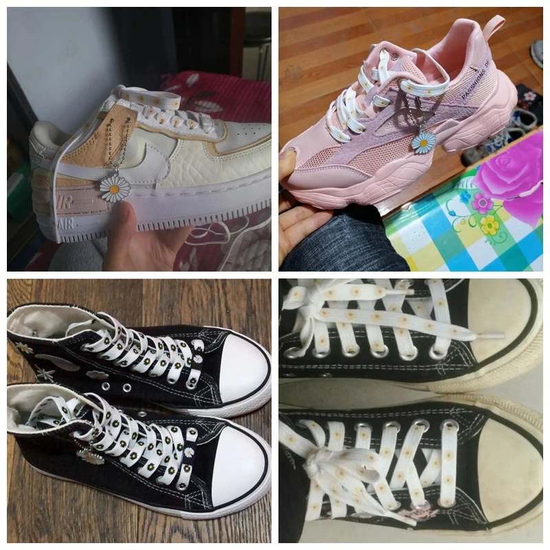Little Daisies Shoelaces Cartoon Printing Fashion Unisex Flat Shoe laces High-top Canvas Sneakers Shoelace AF1 Sports Shoelaces Little Daisies Shoelaces Cartoon Printing Fashion Unisex Flat Shoe laces High-top Canvas Sneakers Shoelace AF1 Sports Shoelaces