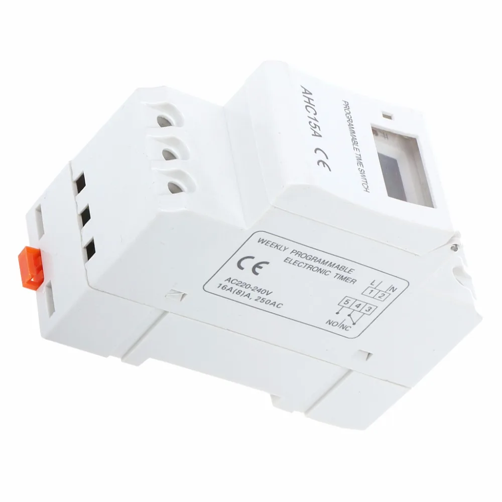 AC 220V 16A программируемый цифровой таймер переключатель реле управления Din рейку переключатель времени