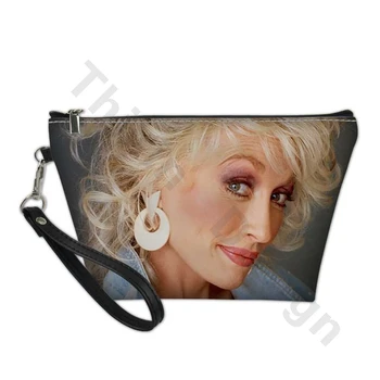 

THIKIN Dolly Parton Print PU Leather Make Up Bags Women Cosmetic Case Travel Organizer Toiletry Pouch Neceser Maquillaje Custom