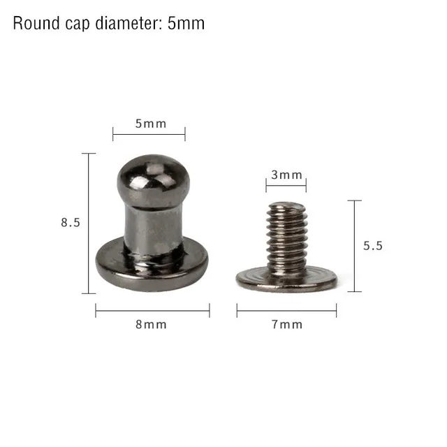 Black Monk Head 5mm 20-50 комплектов ручка из металлического сплава винтовые заклепки-шпильки поделки своими руками кожаный ремень ремешок для часов круглая голова монаха заклепки Шипы Декор пряжки для ногтей - Цвет: Black Monk Head 5mm