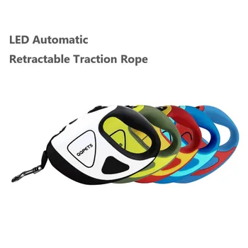 

3 and 5 meters Pet Dog Automatic Retractable Fiber Dog Leash LED Shining Automatic Stretching Dog Hand Holding Rope Pet Products