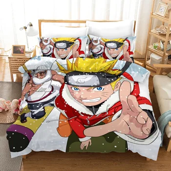 

Anime 3D Naruto Naruto Print Bedding Set Duvet Covers Pillowcases One Piece Comforter Bedding Sets Bedclothes Bed Linen 08