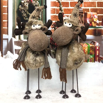 

Reindeer Doll Retractable Standing Toy Christmas Plush Ornaments Christmas Party Gifts Decoration DIY Simulation Dolls