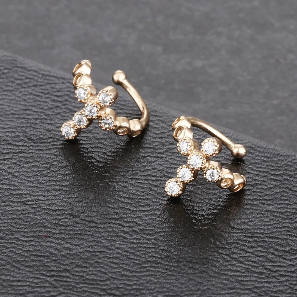 耳夹 十字款 金色 (5)