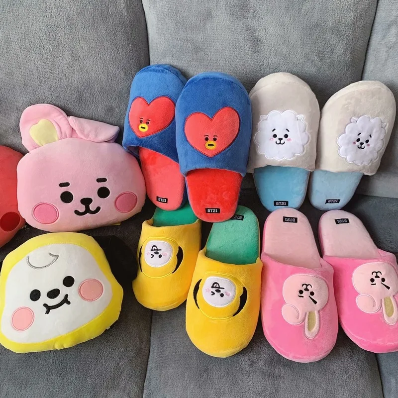 Модные Kpop изображение звезды Детская плюшевая обувь с рисунком из мультфильма в