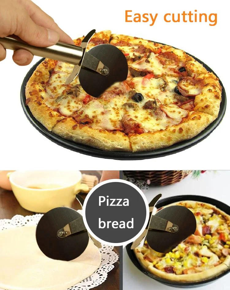 Инструменты для пиццы из нержавеющей стали с одним колесом Диаметром 6,5 см, нож для пиццы, инструменты для торта, колеса для вафельных печенья