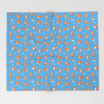 

Dog Corgi Cartoon Throw Blanket Cute Kids Design Corgi Butt Blankets for Beds Christmas Decorations for Home