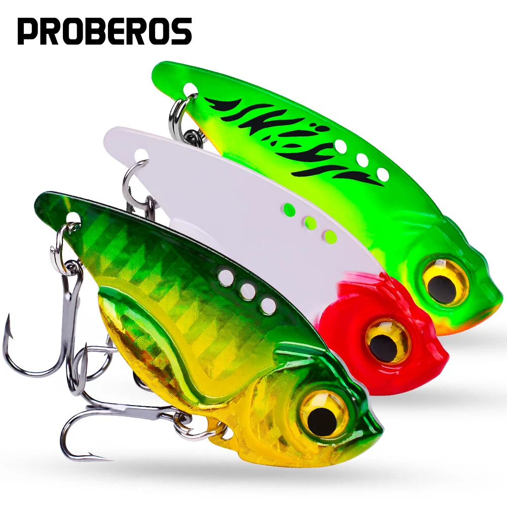 

PROBEROS 50PCS Metal Spoon Fishing Lures 7g/10g/15g VIB Spinner Crankbait Vivid Vibrations Bass Artificial Hard Lure Tackle