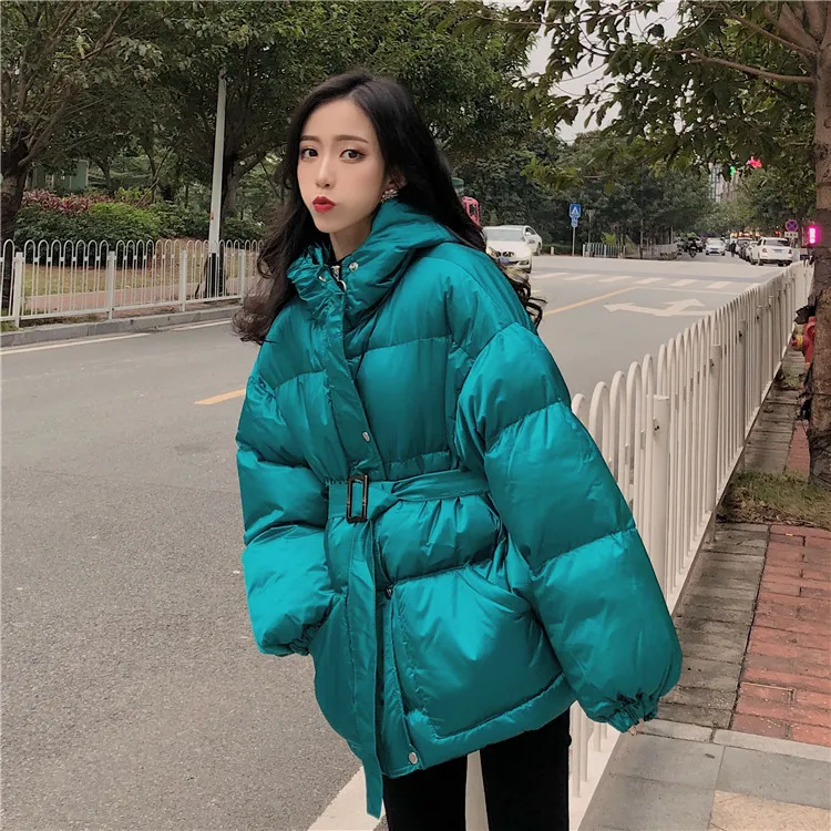 

INS Network Red Fire Warm Cotton Overcoat Winter New Style Korean-style Versatile Loose-Fit Hooded Thick down Coat Women's