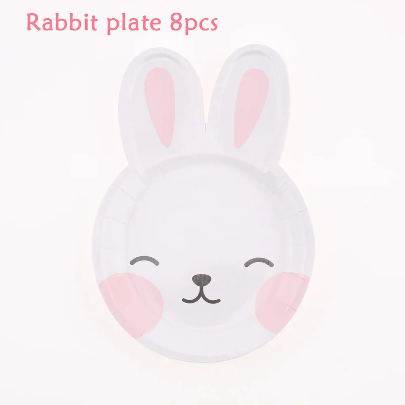 Easter Cartoon Rabbit Disposable Dinnerware Rabbit Shape Plate Cup Birthday Party Baby Shower Decoration Children Easter Favor birthday party supplies party supplies disposable tableware party decorations party tableware set
