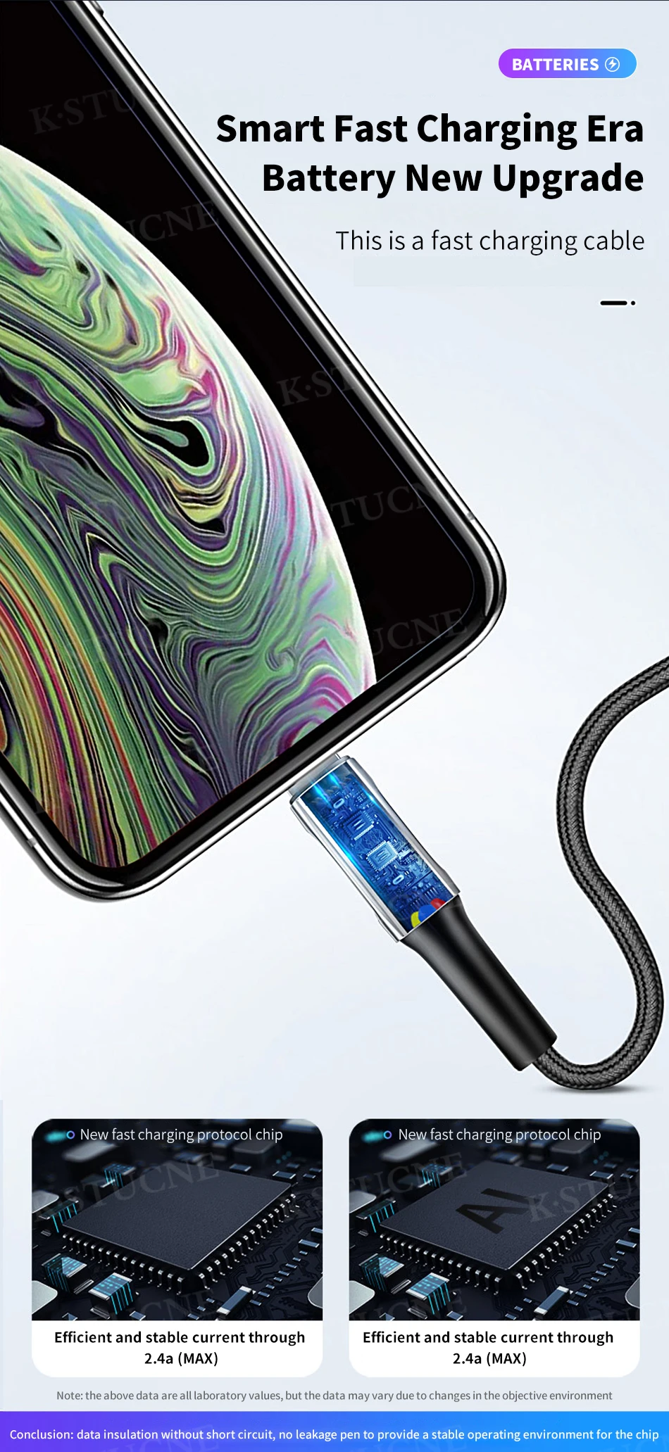 KSTUCNE usb type C телефонный кабель 5A светодиодный светильник для samsung S10 S9 S8 Xiaomi Quick Charge QC 3,0 4,0 USB-C кабель для huawei P20 P30