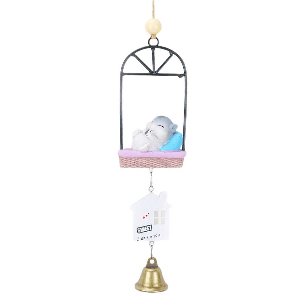 

Hanging Bell Balcony Home Decor Bedroom Birthday Cartoon Animal Craft Hamster Garden Tree Resin Courtyard Gift Cute Wind Chimes