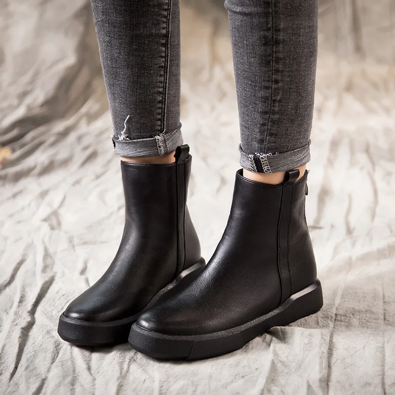 

High Quality Ankle Boot Pu Soft Leather Women Boots Autumn Winter Short Plush Boots Shoes Women Bota Feminina Zapatos De Mujer