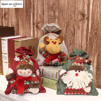 

Santa Sacks Santa Claus Canvas Bag Christmas Gift Bags Christmas Party Decorations Wedding Present Kids Toy Xmas Gift Holders
