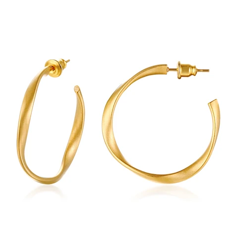 Geometric Hoop Earrings for Womens Girls Stainless Steel Minimalist Elegant Earings