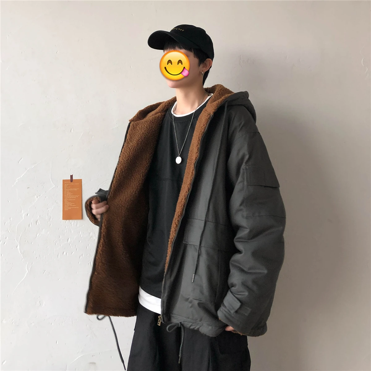 Privathinker однотонные зимние куртки из овечьей шерсти с капюшоном, мужское толстое теплое пальто, парка, Повседневная Корейская мужская одежда, верхняя одежда черного цвета - Цвет: Gray(AsianSize)