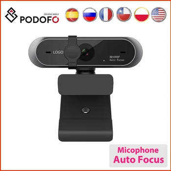 

Podofo pc camera 1080P Webcam Computer WebCamera Auto Focus Rotatable Camera For Windows7/8/10 Android ISO sytem Pc camera