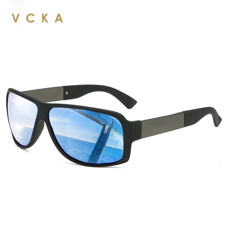 

VCKA 2020 New Polarized Sunglasses Men Mirrored Driving Glasses Black Rectangle Goggle Male Cool Fashion Classic UV400 Eyewear