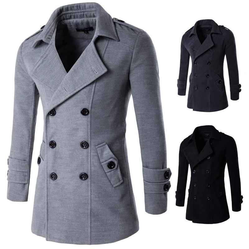 Men Wool Blends Coats Autumn Winter New Solid Color High Quality Men's Wool Coats Luxurious Wool Blends Coat Male Men Wool Blends Coats Autumn Winter New Solid Color High Quality Men's Wool Coats Luxurious Wool Blends Coat Male