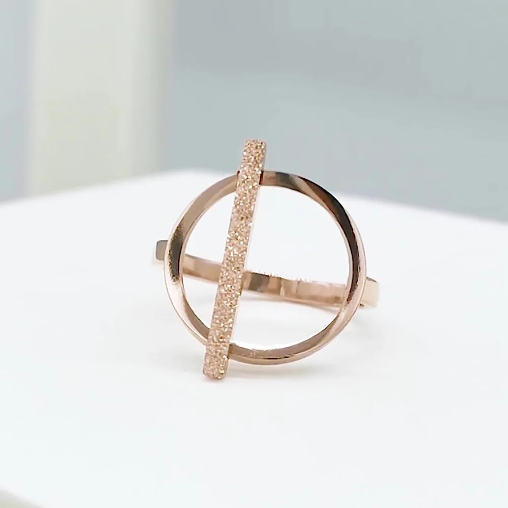 Lokaer OL Design Fashion Stainless Steel Ring Rose Gold Color Geometric Engagement Wedding Rings For Women Jewelry Anillo R19008 wedding rings finger rings fashion rings engagement rings fashion ring stainless steel rings metal rings gold rings