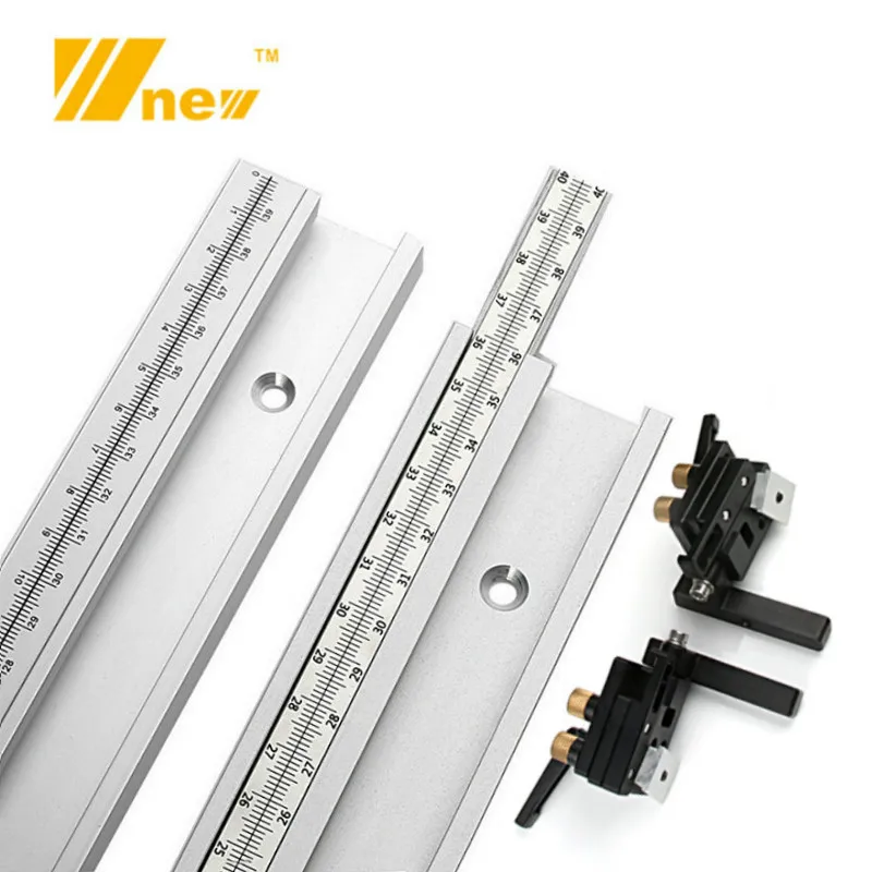 45 Chute T Track with Scale Alloy T-tracks Slot Miter Track 300-800mm Woodworking Saw Table Workbench DIY Tools