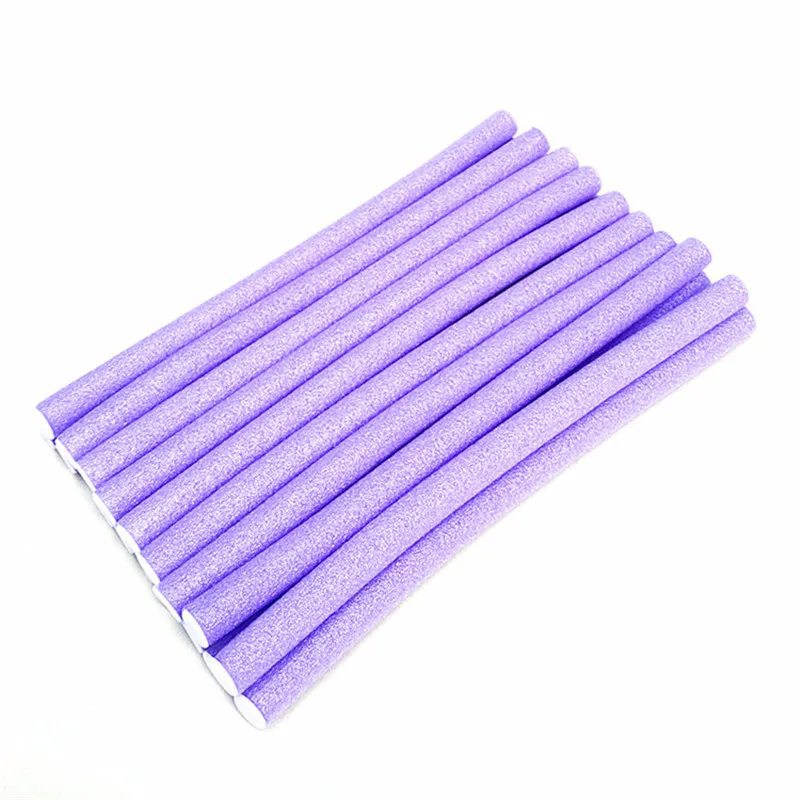 10 шт Губка для завивки волос, твист, кудри, инструмент для самостоятельной укладки волос, бигуди 20#824 - Цвет: Purple