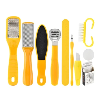 

10-in-1 Manicure Foot Care File Set Dead Hard Skin Callus Remover Scraper Pedicure Rasp Tools Feet Care Tool Stainless tool Kit