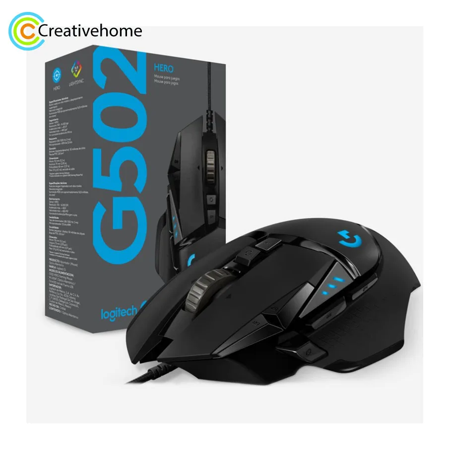 

Logitech Wired Mouse G502 HERO Dominator Gaming Mouse HERO Engine RGB Mouse Gaming Mouse 16000 DPI,11 Programmable Buttons, 2.1m