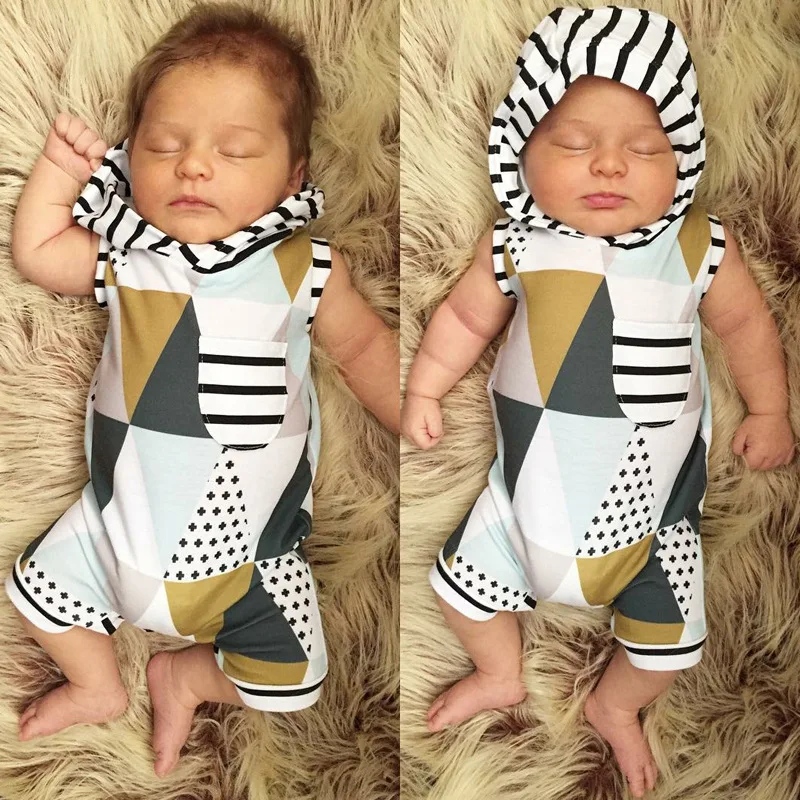 

Infants Summer Wear Baby Clothes Newborns Onesie Sleeveless Romper Crawling Clothes Men's Summer