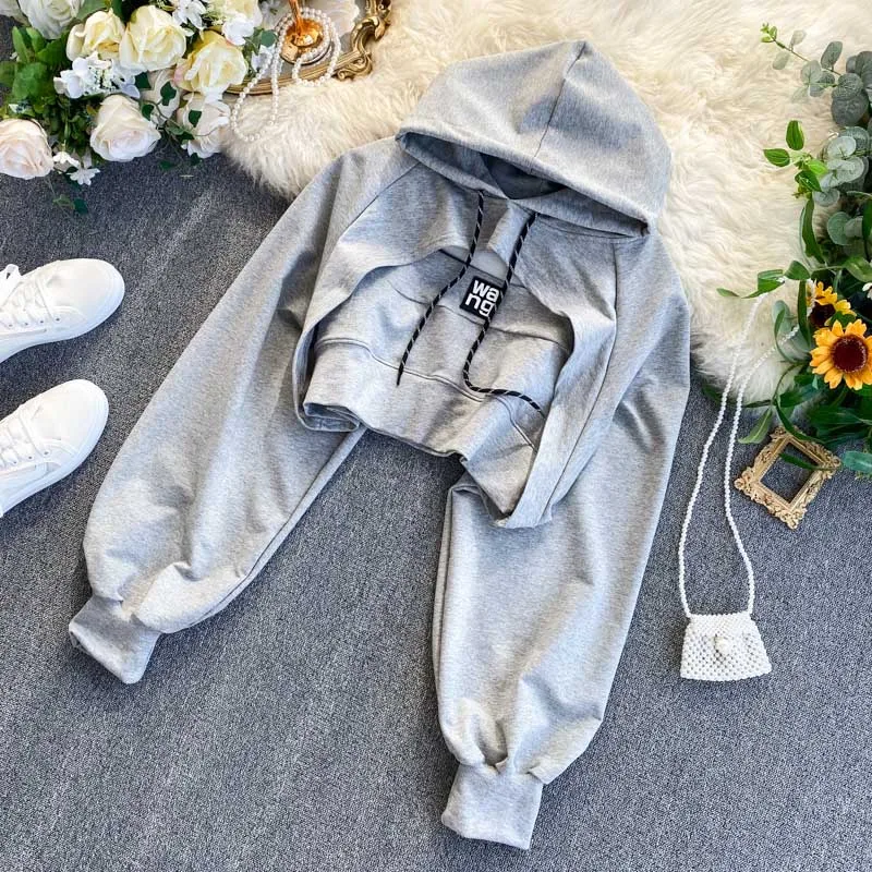 NiceMix Осень стиль Ozhouzhan нерегулярные пуловер с капюшоном Slim Fit чувство дизайна Толстовка женская