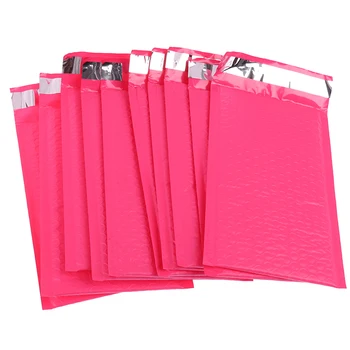 

10 Pcs 150x240+40mm Rose Red Bubble Envelop Rose Red Foil Bubble Mailer For Post Logistics Express Fragile Items