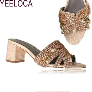 

Brand new women's high heels sandals shoes with diamond sexy shoes for ladies summer sandals pumps heel 6.5 cm high quality!