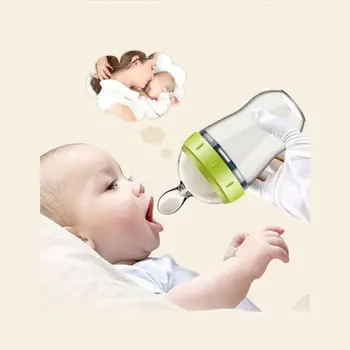 

Soft Silicone Baby Rice Cereal Pacifier Weaning Squeezing Feeding Spoon Kids Gruel Feeder