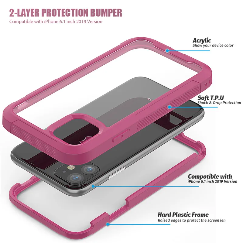 Military Shock Absorption Case For iPhone 12 11 13 Pro X XR XS XS Max Transparent PC+TPU Protective Case For iPhone 6S 7 8 Plus iphone 13 mini leather case