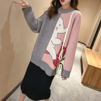 

Autumn And Winter The New Cartoon Anime Ladies' Sweater Lovely Set Head Han Edition Loose Knitting Sweater
