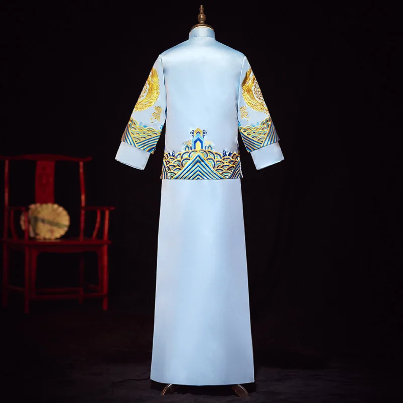 2020 Terno Noivo Colete Gravata Xiuhe Clothing Male 2020 New Groom Chinese Style Dress Married Men Show Kimonos Hanfu Outfit