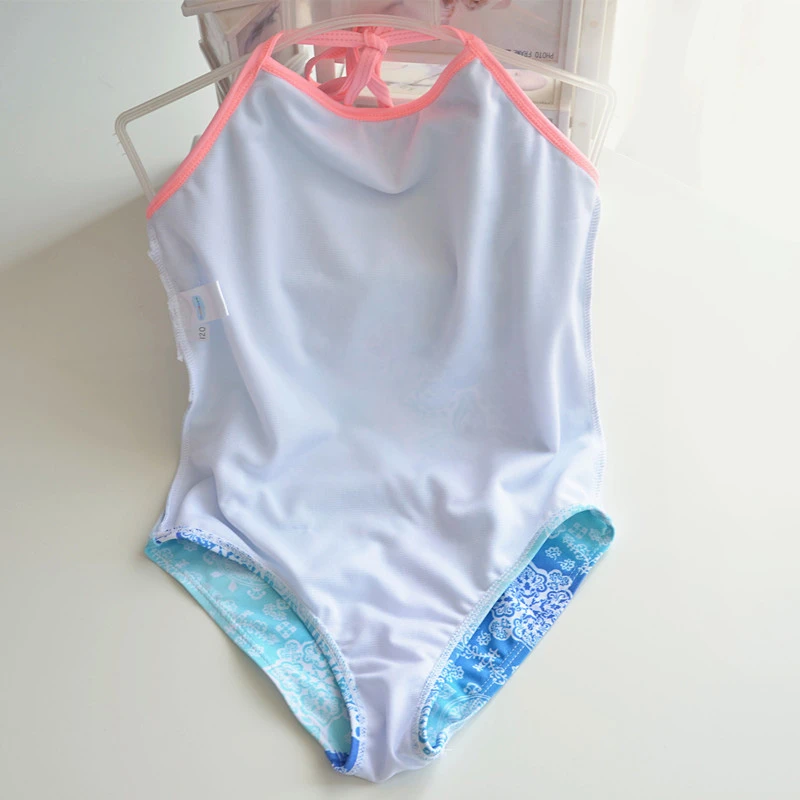 Новая модель цельного купального костюма для девочек возрастом от 2 до 10 лет, детский купальный костюм детский голубой купальник, пляжная одежда для маленьких девочек