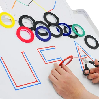 

5-Roll Adhesive Tape Multi-Function Graphic Tape Whiteboard Lining Tape Mylar Drawing Border Grid Marking Tape For Office School